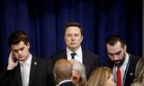Elon Musk tijdens de inauguratie va Donald Trump in Washington. Foto Shawn Thew/Pool 