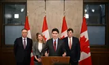 De Canadese premier Justin Trudeau reageert op de aangekondigde importheffingen door de Verenigde Staten.  