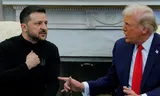 De Oekraïense president Volodymyr Zelensky en president Donald Trump vrijdag tijdens hun ontmoeting in het WItte Huis.