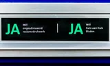 De gemeente  Den Haag voerde per 1 juli 2020 als eerste een Ja/Ja-sticker in. 