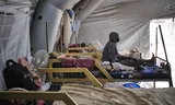 Een kliniek van Artsen zonder Grenzen in een vluchtelingenkamp in Zuid-Soedan. 