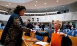 Caroline van der Plas (BBB) en Geert Wilders (PVV) in de Tweede Kamer. 