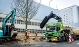 Bomen die langs de Johan de Wittlaan staan worden uitgegraven om elders te worden herplant. Dit wordt gedaan om ruimte te maken voor twee tijdelijke gebouwen die hier moeten komen voor de NAVO-top.