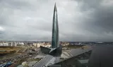 Het hoofdkantoor van Gazprom in Sint-Petersburg. 