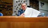 Caspar Veldkamp, minister van Buitenlandse Zaken, voorafgaand aan een Tweede Kamerdebat over het Midden-Oosten. Foto Bart Maat
