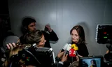 Nicolien van Vroonhoven (NSC) na afloop van het coalitieoverleg met partijen PVV, VVD, NSC en BBB, op 3 juni, waarin duidelijk werd dat het kabinet was gevallen.  Foto Bart Maat