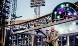 Till Lindemann van Rammstein in Stadion Feijenoord in Rotterdam.
