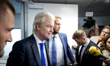 Geert Wilders (PVV) na het coalitieoverleg. Foto Robin van Lonkhuijsen / ANP
