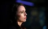 Jacinda Ardern na een tv-debat met oppositieleider Judith Collins in 2020.