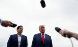 De Amerikaanse president Donald Trump en zijn minister van Buitenlandse Zaken Marco Rubio deze week in New Jersey. Foto Nathan Howard 