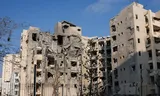 Een door Iran gebombardeerd gebouw in Be'er Sheva, Israël. 