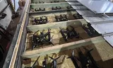 Oekraïense militaire drones die gebruikt zouden zijn tijdens de grootschalige droneaanval, op een foto die  is vrijgegeven door de Veiligheidsdienst van Oekraïne. 