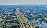 Beeld van de Ring en de Zuidas, met zicht op het oosten van Amsterdam. Foto Siebe Swart 