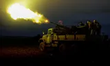 Mobiele luchtverdediging in de Oekraïense regio Charkiv tijdens een van de Russische aanvallen. Foto Sofiia Gatilova/Reuters 