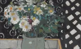 Otto B. de Kat, Stilleven met margrieten, 1981. (Olieverf op doek, 80 x 54 cm.) Museum Helmantel, Westeremden.
