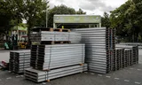 Opbouw bij start en finish van de Vierdaagse.  
