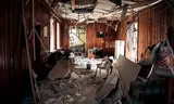 Een cultureel centrum in het dorp Verchnja Syrovatka, regio Soemy,  is verwoest bij een Russische aanval op Hemelvaartsdag. Foto Pavlo Zarva/Getty Images
