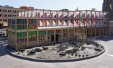 De meeste evenementen van triënnale Arcadia vinden plaats in het kathedraalvormige mienskipshûs. Foto Ernst van Deursen