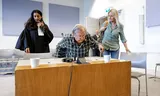 Harm Niesen en Marjolijn Veenstra van Faunabescherming vandaag in de rechtbank in Utrecht, in een poging om de vergunning te schorsen voor het afschieten van een wolf in Utrecht.